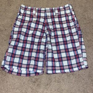 Men's Plaid Shorts - Red, Blue, White black